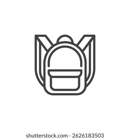 Backpack line icon. linear style sign for mobile concept and web design. School bag outline vector icon. Symbol, logo illustration. Vector graphics