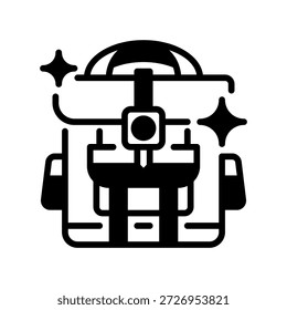 Rucksack-Linien-Symbol, Umrisssymbol für Wanderabenteuer, Schulbedarf, Outdoor-Ausrüstung, Reisegerät und Camping-Ausflug. Vektorsymbol.