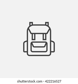  Backpack Line Icon, Outline Vector Logo Illustration, Linear Pictogram Isolated On White