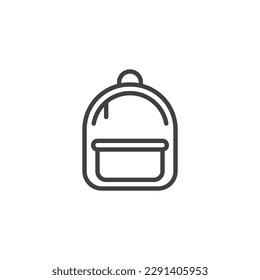 Icono de línea de mochila. Señal de estilo lineal para el concepto móvil y el diseño web. Icono del vector de contorno de la bolsa escolar. Símbolo, ilustración del logotipo. Gráficos vectoriales