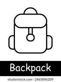 Backpack line icon. School bag, travel gear, hiking, student accessory, storage, carrying, rucksack, outdoor activity, convenience, portable.