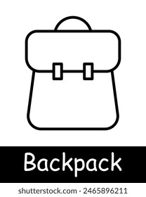 Backpack line icon. School bag, travel gear, hiking, student accessory, storage, carrying, rucksack, outdoor activity, convenience, portable.