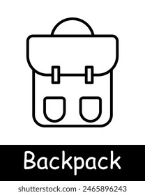 Backpack line icon. School bag, travel gear, hiking, student accessory, storage, carrying, rucksack, outdoor activity, convenience, portable.