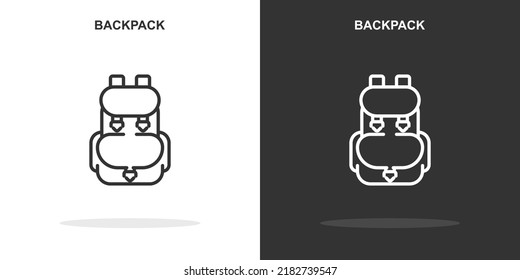 backpack line icon. Simple outline style.backpack linear sign. Vector illustration isolated on white background. Editable stroke EPS 10