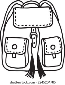 Icono de línea de mochila. Elegante símbolo de bolsa de senderismo