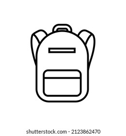 Backpack line icon, vector outline logo isolated on white background