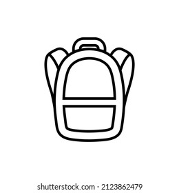 Backpack line icon, vector outline logo isolated on white background