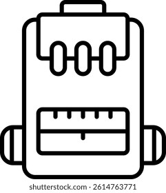 Backpack Line Vector Icon Design