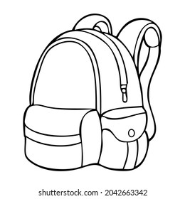 Backpack Line Vector Illustrationisolated On White Stock Vector ...