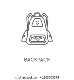Backpack linear icon. Backpack concept stroke symbol design. Thin graphic elements vector illustration, outline pattern on a white background, eps 10.