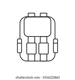 Backpack linear icon. Education. Offline learning. Thin line customizable illustration. Contour symbol. Vector isolated outline drawing. Editable stroke