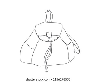 backpack lines  vector, white background, backpack lines