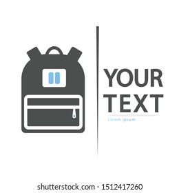 Backpack logo icon vector isolated on white background.