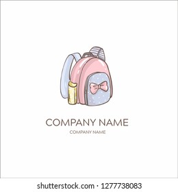 Backpack logo pink children's logo