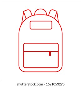 Rucksack-Logo, Schultasche auf weißem Hintergrund