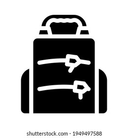 backpack lunchbox glyph icon vector. backpack lunchbox sign. isolated contour symbol black illustration