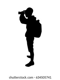 Backpack man vector