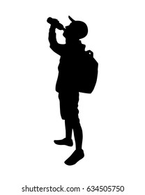 Backpack man vector