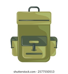 backpack military equipment isolated design