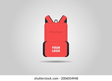 Mochila de mochila. Icono de bolso escolar con correa de hombro. Ilustración del vector