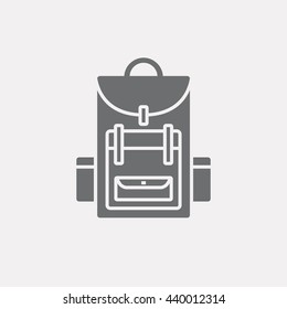 Backpack monochrome icon. Vector illustration.