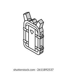 backpack motorcycle accessory isometric icon vector. backpack motorcycle accessory sign. isolated symbol illustration