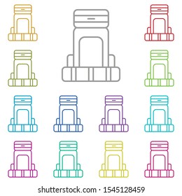 Backpack multi color icon. Simple thin line, outline vector of summer icons for ui and ux, website or mobile application