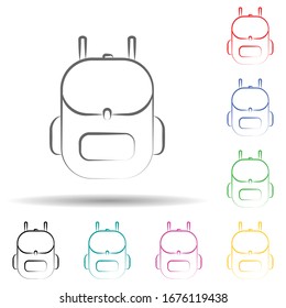 Backpack multi color set icon. Simple thin line, outline vector of fitness icons for ui and ux, website or mobile application