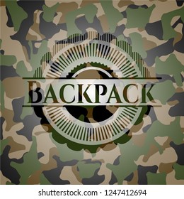 Backpack on camo pattern