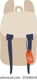 Backpack On Sale Vector Illustration