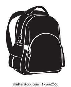 Backpack on white background