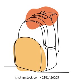 backpack one continuous line drawing vector