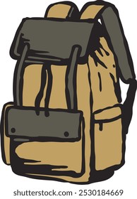 Backpack outdoor nature vector illustration