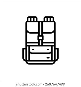 backpack outline icon. backpack black line illustration.