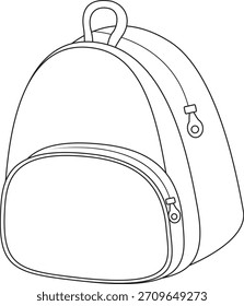 Mochila ícone de contorno colorir página
