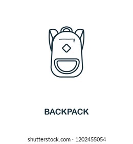 Backpack outline icon. Creative design from school icon collection. Premium Backpack outline icon. For web design and printing.