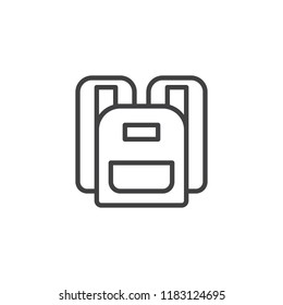 Backpack outline icon. linear style sign for mobile concept and web design. School rucksack simple line vector icon. Symbol, logo illustration. Pixel perfect vector graphics