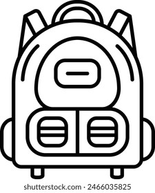 Backpack outline icon vector illustration
