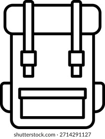 Ilustración vectorial de icono de contorno de mochila