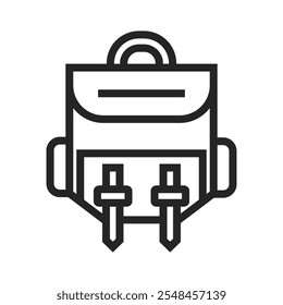 Backpack outline icons, minimalist vector illustration and transparent graphic element. Isolated on white background
