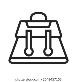 Backpack outline icons, minimalist vector illustration and transparent graphic element. Isolated on white background