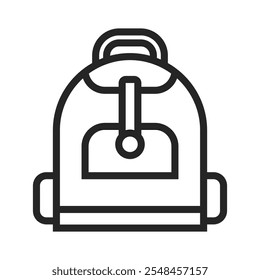 Backpack outline icons, minimalist vector illustration and transparent graphic element. Isolated on white background