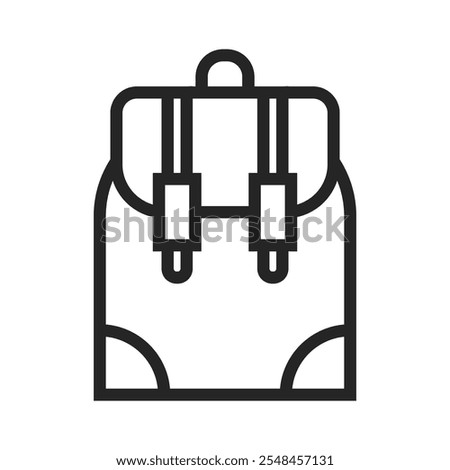 Backpack outline icons, minimalist vector illustration and transparent graphic element. Isolated on white background