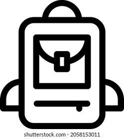 Diseño de iconos de esquema de mochila
