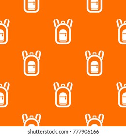 Backpack pattern repeat seamless in orange color for any design. Vector geometric illustration