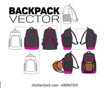 Backpack pink draft
