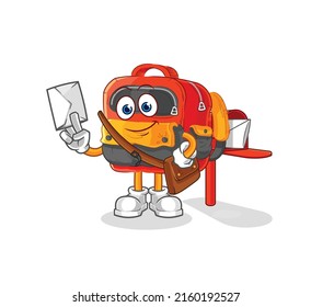 the backpack postman vector. cartoon character