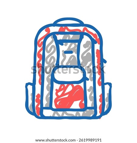 backpack rucksack bag doodle icon sketch vector. backpack rucksack bag sign. isolated symbol illustration