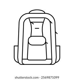 backpack rucksack bag line icon vector. backpack rucksack bag sign. isolated contour symbol black illustration