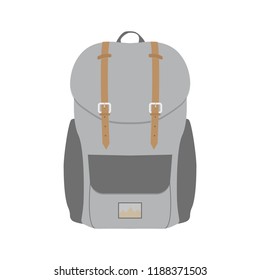 Backpack. Rucksack icon. Travel, school or hiking bag. Vector illustration.